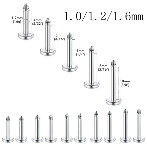 Hip-hop Solid Color Metal Polishing Lip Stud 1 Piece Nose Pin