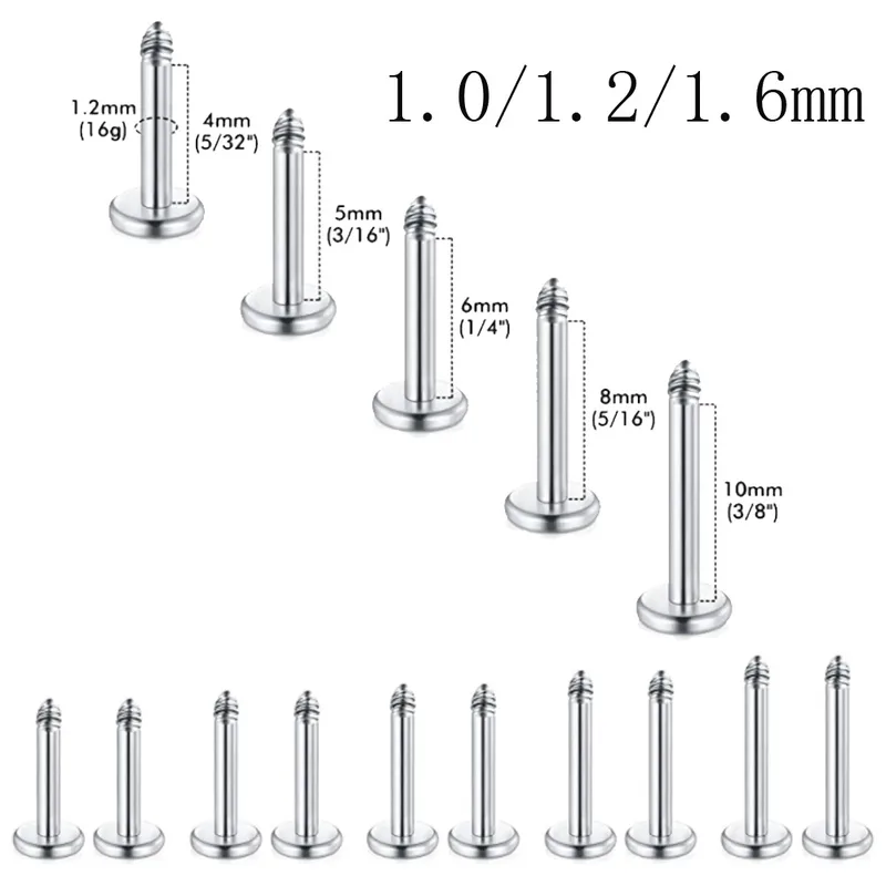 Wholesale Hip-hop Solid Color Metal lishing Lip Stud 1 Piece Nose Pin