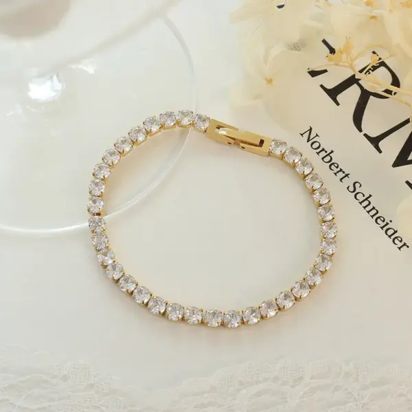 Wholesale PVD Coated Real Gold Plated 18K Gold Geometric 304 Stainless Steel Fashion Waterproof Non Tarnish 304 Stainless Steel Bracelets