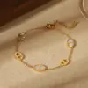 Wholesale Jewelry Simple Style Commute Pig Nose 304 Stainless Steel 18K Gold Plated Bracelets Jewelry Set