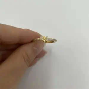 14K Real Gold-Letter K / One Size