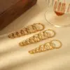 1 Pair Basic Commute Circle Buckle 304 Stainless Steel 18K Gold Plated Hoop Earrings Huggie Earrings Earrings