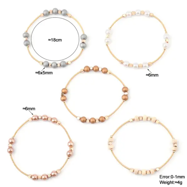 Geometric Beaded Steel Fashion Bangle
