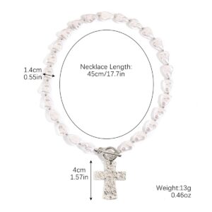 N2410-4 cross pearl chain