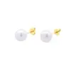 Wholesale 1 Pair Basic Simple Style Round Plating Freshwater Pearl Copper 18k Gold Plated Ear Studs