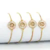 Wholesale Copper Inlaid Zircon Letter Copper Bracelets