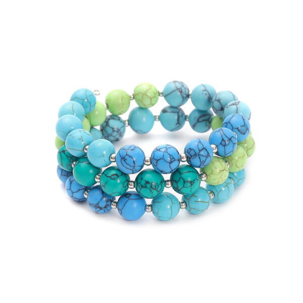 oly-3a4e1b181271ce41e3c6ccb6ba82c023 Wholesale temu, a brand new cross-border Bohemian style acrylic natural stone beaded bracelet with multi-layer elastic bangle.