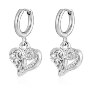 Steel Flower Heart-Shaped Ear Clip MS-683