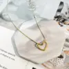 Wholesale Retro Simple Style Heart Shape Titanium Steel Plating Necklace