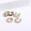 Wholesale 1 Piece Fashion Oval Rectangle Copper Plating Inlay Zircon Open Ring
