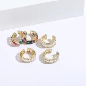 Wholesale 1 Piece Fashion Oval Rectangle Copper Plating Inlay Zircon Open Ring