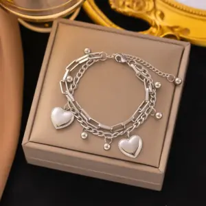 [Sle252] Double Layers Loving Heart / Steel Color