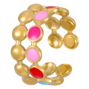 18K Real Gold Single Row Color Jump 5123