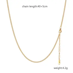 0.6 Curb Necklace Gold / 18K
