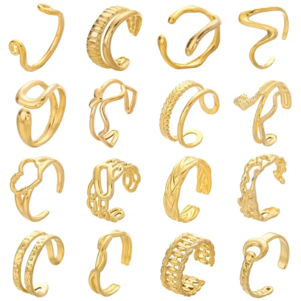 Simple Style Star Heart Shape Stainless Steel Plating Open Ring 1 Piece