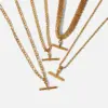 Wholesale Jewelry Fashion Geometric Stainless Steel PVD Coated Plating Necklace