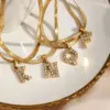 PVD Coated Real Gold Plated 18K Gold Letter 304 Stainless Steel Waterproof Non Tarnish 304 Stainless Steel Necklace