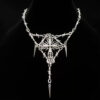 oly-3a71fd13388de429b7650fc996c691e2 Wholesale Bohemian style zinc alloy cross pendant necklace, gothic bramble metal with barbed wire chain necklace