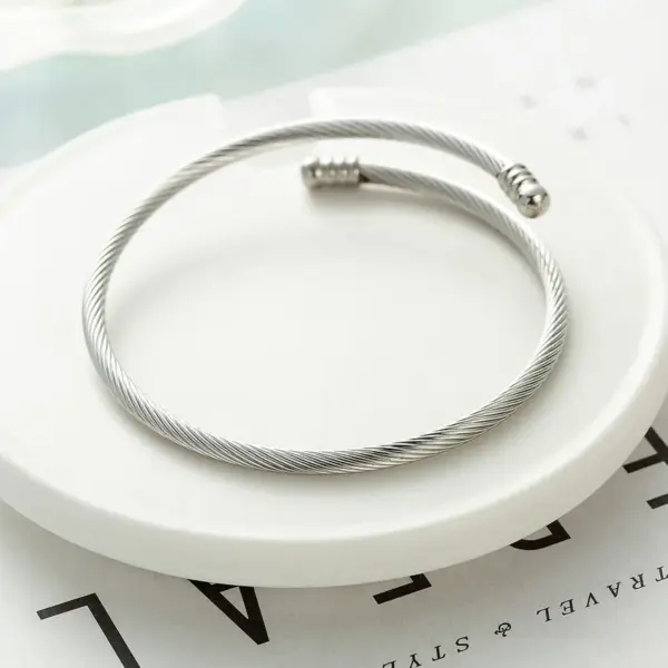 Wholesale Water Plating Solid Color Stainless Steel Titanium Steel Fashion Bangle