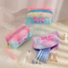 Wholesale Cartoon embroidered plush cosmetic bag autumn and winter