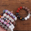 Wholesale Printed Silicone DIY Printed Beaded Bracelet Keychain Accessories