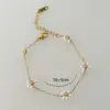 Wholesale Jewelry Sweet Flower 304 Stainless Steel 18K Gold Plated Bracelets Anklet Necklace Cable Chain