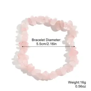 S2305-5 Pink Crystal Stone Stretch Bracelet