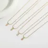 Wholesale 14K Gold Plated Letter 304 Stainless Steel Copper Classic Style 304 Stainless Steel Lobster Trigger Clasp Closure Pendant Necklace