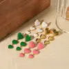 Wholesale PVD Coated Real Gold Plated Heart Shape 304 Stainless Steel Classic Style Waterproof Non Tarnish Drop Earrings Ear Studs