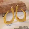 1 Pair Classic Style Asymmetrical Irregular 304 Stainless Steel Imitation Gold Electroplating Ear Studs