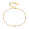Simple Style Commute Infinity Stainless Steel Enamel Plating Bracelets