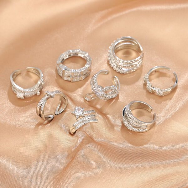 Wholesale 2024 New Heavy Industry Ring Running Time Cross Ring Female Niche Opening Adjustable No Falling Ring