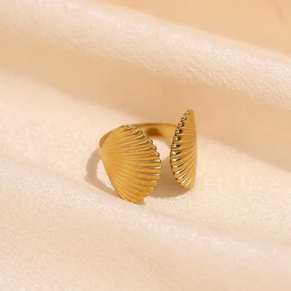 Wholesale Ins Cold Style Irregular Line Stainless Steel Open Ring Women's Niche Overlapping Index Finger Ring Accessories