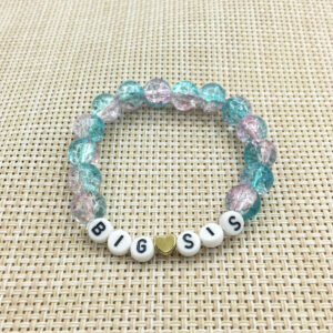 Big sis letters explosion blue and purple bracelet