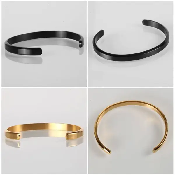 Wholesale 6mm Stainless Steel C Bracelet Titanium Steel Opening Adjustable Bracelet