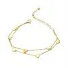 oly-3ab74859f6869b442f275a294e85f1fe Wholesale PVD Coated Real Gold Plated 18K Gold Heart 304 Stainless Steel Fashion Waterproof Non Tarnish 304 Stainless Steel Bracelets