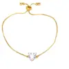 Wholesale Fashion Heart Shape Copper Bracelets Gold Plated Zircon Copper Bracelets