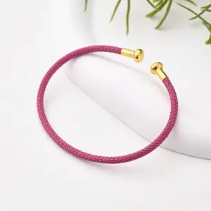 Adjustable Bracelet (Purplish Red) / 3mm (Inner Diameter: 60x45mm) / 1 Strand/Package