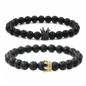 Matte Black Stone Crown + Matte Black Stone Black Zirconium Crown