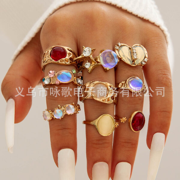Wholesale Geometric irregular fashion ring set