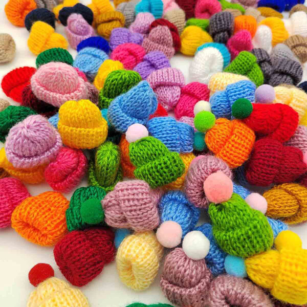 Wholesale Wool Hat Accessories Decorative Knitted Clothing Accessories DIY Mini Jewelry Toys Cartoon Decorative Finger Hat