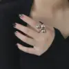 Wholesale Retro Geometric Copper Plating Open Rings
