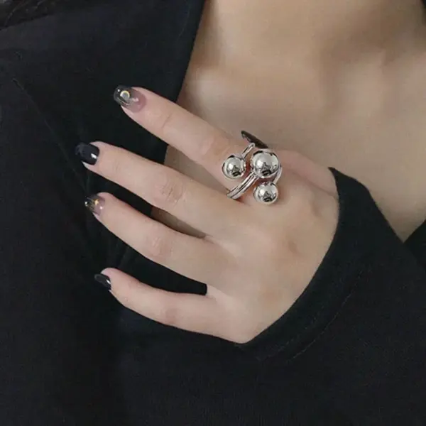 Wholesale Retro Geometric Copper Plating Open Rings