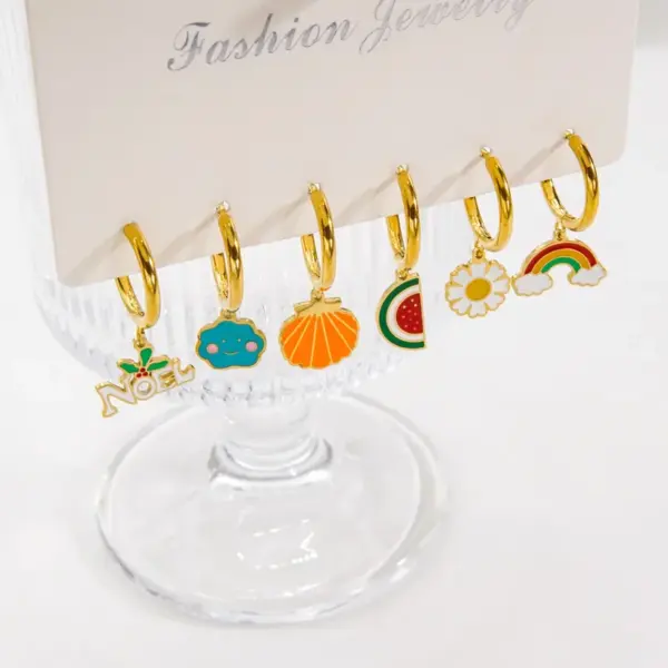 Wholesale PVD Coated 14K Gold Real Gold Plated Geometric 304 Stainless Steel Modern Style Waterproof Non Tarnish Earrings