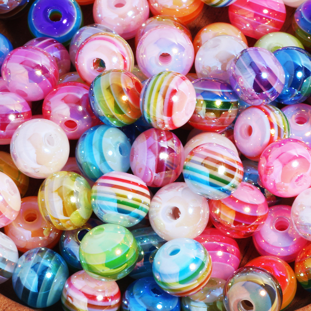 Wholesale 10mm Horizontal Candy Beads Acrylic Handmade DIY Beads Loose Beads Mobile Phone Chain Key Chain Bag Aessories Aessories