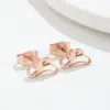 Wholesale Real Gold Plated 304 Stainless Steel PVD Coated Hat Plating Simple Style Ear Studs For Women'S