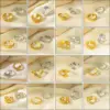Wholesale Jewelry Vintage Style French Style Heart Shape Flower Bow Knot Titanium Steel 18K Gold Plated Plating Open Rings