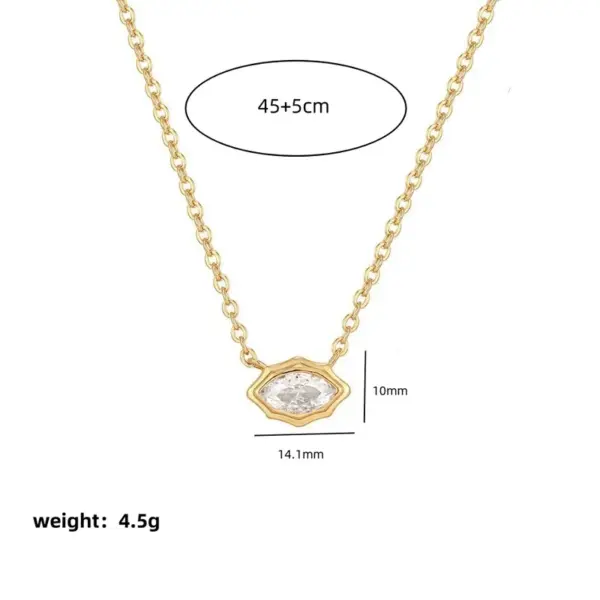 Wholesale Elegant Round Zircon Pendant Necklace Gold Plated Color Retention Simple Ins Fashion Lobster Clasp Copper Chain Jewelry Accessory