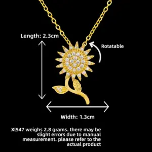 XL547 Sunflower Necklace / Gold