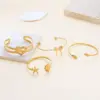 Wholesale 304 Stainless Steel Heart Shape Bow Knot PVD Coated Plated With KC Gold Modern Style Classic Style Commute Gold Bangle